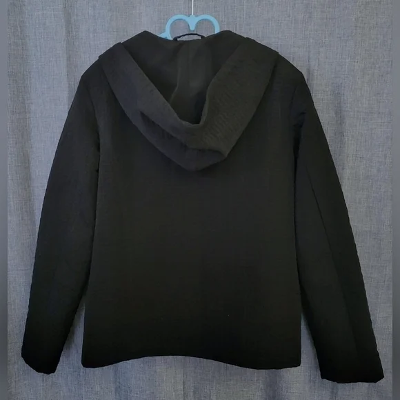 ESPRIT Quilted Jacket with Hood Full Zip Black Size Small - Picture 5 of 10